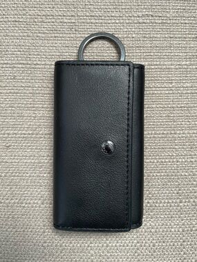 Coach 4 Ring Key Holder Keychain Wallet Leather black NWT